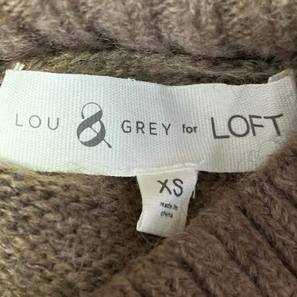 LOFT x Lou & Gray Brown Fair Isle Turtleneck Cozy Knit Pullover Sweater Top XS - Picture 3 of 4